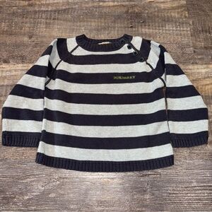 Burberry Sweater Kids Size 3T 3Y 98cm Gray/Blue Striped